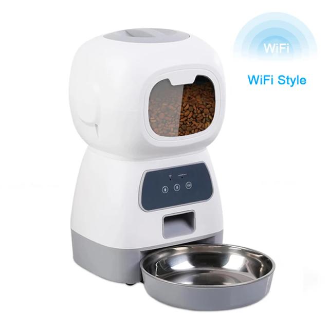 Alimentador Automático Inteligente para Gatos e Cães Pequenos com Cronometragem e Controle Remoto de Refeições Duplas