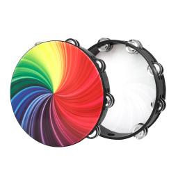 M MBAT-mão infantil manivela pandeiro, fila dupla, Palm colorido tambores, instrumentos musicais, instrumento de percussão, 10" - Image 2