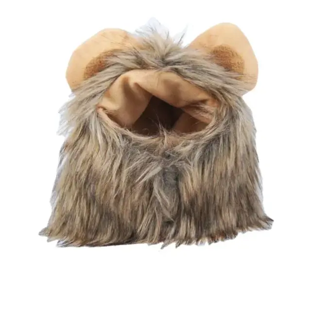 Fantasia de Peruca de Leão Fofa para Pets - Traje Divertido para Cães e Gatos Pequenos, Chapéu e Acessório de Cosplay