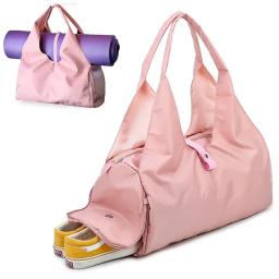 Sólido tapete de yoga saco ginásio bolsas de fitness para mulheres homens treinamento sac de esportes viagem gymtas náilon esportes ao ar livre tas sporttas - Image 1
