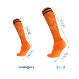 Meias de futebol masculino e feminino, listras brancas e pretas, sobre a panturrilha, meias atléticas de rugby, adolescentes, crianças, meninos, meninas - Image 4