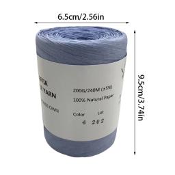 Corda de papel de algodão artificial para saco tecido Grama Lafite Chapéu de malha de crochê manual DIY Fibra natural Suprimentos de cordão trançado de papel - Image 6