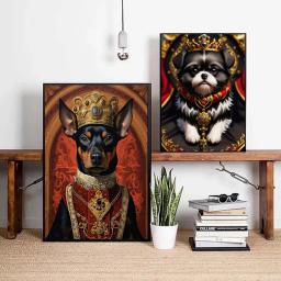 Modern Pet Retrato Estética Wall Art Dog Rei Animal Real Sail HD óleo sobre tela Cartazes e impressões Home Quarto Decoração - Image 4