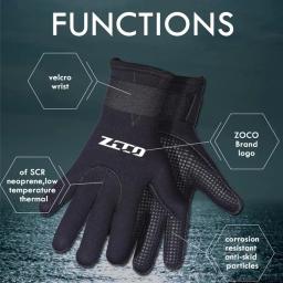 Luvas de mergulho em neoprene, luvas de inverno, mergulho, mergulho, remo, surf, caiaque, canoagem, pesca submarina, esqui, esportes aquáticos, 5mm - Image 4