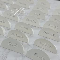 Cartão de lugar com nomes de convidados, estilo minimalista, cartões de lugar de casamento personalizados, decoração de casamento, nude rosa/branco - Image 5
