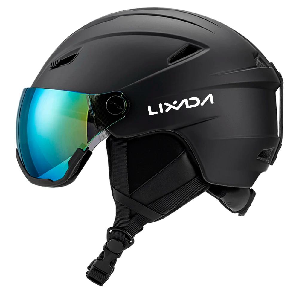 LIXADA Capacete de esqui integrado para homens e mulheres, capacete de snowboard com viseira removível, óculos para homens e mulheres, roupa de snowboard - Image 1