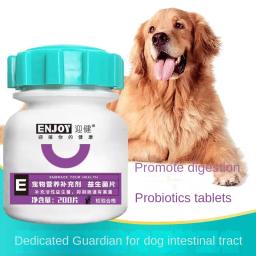 Suplementos Probióticos para Cães e Gatos, Diarreia e Vômitos, Promovem a Digestão, Condicionam o Estômago, 200 Comprimidos - Image 1