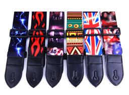 Correias de guitarra de nylon de impressão colorida ajustável, cintos multicoloridos, acessórios para baixo e guitarra elétrica acústica - Image 6