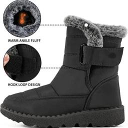 Botas de inverno à prova dwaterproof água para as mulheres 2025 nova pele do falso longo pelúcia botas de neve mulher sapatos plataforma algodão quente casais tornozelo botas - Image 6