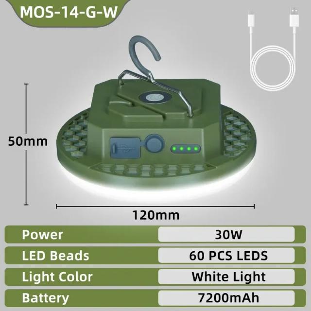 Lanterna Recarregável LED para Camping e Atividades ao Ar Livre: Ideal para Pesca, Montanhismo e Emergências Noturnas