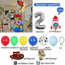 70 pçs buzz lightyear tema foguete balão buzz ar globos criança toy story tema feliz aniversário festa de chá de bebê decoração fornecimento - Image 5