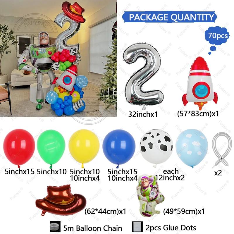 70 pçs buzz lightyear tema foguete balão buzz ar globos criança toy story tema feliz aniversário festa de chá de bebê decoração fornecimento - Image 1