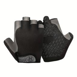 Luvas unissex de meio dedo esportivas, ao ar livre, ciclismo, montanhismo, fitness, respirável, absorvente de choque, antiderrapante - Image 1
