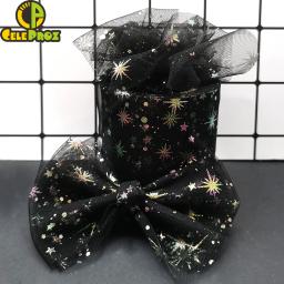 Tule Organza Ribbon Roll, Estrela Ilusória, Fita Iridescente para Gift Wrap, Clip de Cabelo, Tutu, Saia Pom, Decoração DIY, 6cm, 25 jardas - Image 6