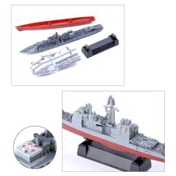 Navio de guerra Aircraft Carrier Set para meninos, modelo de navio montado, fragata Cruiser, navio de batalha submarino, brinquedos de aniversário, 4D, 8 pcs - Image 3