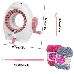 Conjunto de máquina de tricô inteligente rotativa, 22 agulhas, faça você mesmo, ferramenta de tear para adultos e crianças, perfeito para lenços, chapéus, meias e artesanato - Image 3