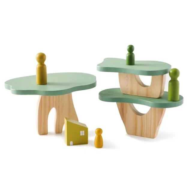 Brinquedos Montessori Blocos de Empilhar Floresta Educacional Infantil