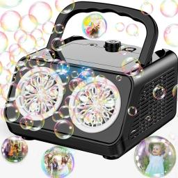 Máquina automática de bolhas para crianças, Bubble Maker portátil, 2 ventiladores, 50000 + bolhas por minuto, atualização - Image 1