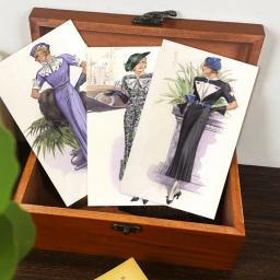JaiIman Vintage Art Girl Card Set, Perfeito para Jornal Suprimentos, Artes Artesanato, Scrapbooking Suprimentos, 42 Peças, 12 Cartões, 30 Adesivos - Image 3