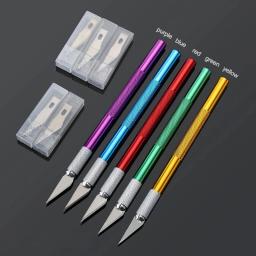 Precisão Hobby Faca com Metal Handle, lâminas para Artes, ferramentas de escultura em madeira, artesanato, telefone, reparação PCB, ferramentas manuais DIY multi, 1 conjunto - Image 2