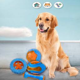 Mastigar brinquedos de borracha para cães Resistente a mordida, Squeaky Training, Jogando brinquedo, Brinquedos interativos do cão, Cães grandes, Limpeza dos dentes - Image 6