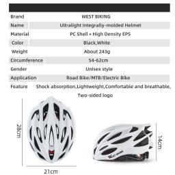 West biking capacete de bicicleta leve lntegralmente capacete de ciclismo para homens mulheres adulto conforto mountain road bicicleta acessórios - Image 6