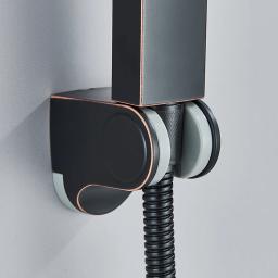 Chuveiro com economia de água para banheiro, Pulverizador de mão, Chuveiro de plástico portátil, preto e bronze, substituir a cabeça - Image 4