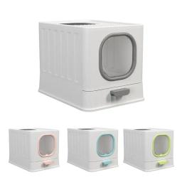 WC com capuz reutilizável com tampa, Gatinho Potty, WC fechado Cat, Sandbox destacável, bandeja de lixo Cat com porta da frente, Pet Shop - Image 6