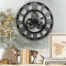 3D Relógio De Parede De Madeira Retro, Estilo Industrial, Relógio De Casa Europeu, Decoração Da Sala De Estar, Escritório Art Decor - Image 2