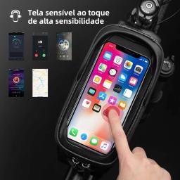 Bolsa de bicicleta ROCKBROS à prova d'água com tela sensível ao toque bolsa de ciclismo com estrutura de tubo frontal superior MTB bolsa de bicicleta de estrada 6.5 capa de telefone acessórios de bicicleta - Image 4