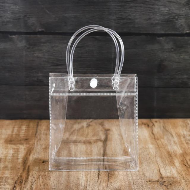 Sacola Transparente de PVC com Alça - Ideal para Presentes, Armazenamento de Doces e Festas Impermeáveis