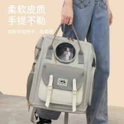 Grande capacidade ajustável cinta pet bolsa de transporte, dobrável gato mochila, suprimentos de viagem ao ar livre, cachorro fora cachorro - Image 3
