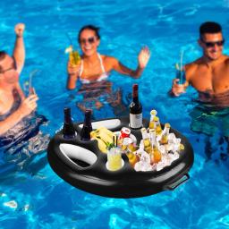 Piscina Float Beer Table Bar, Cooler Table Bar, suporte de copo inflável, telefone Pad, colchão Food Drink Holder - Image 2