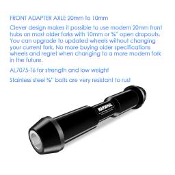 Gateshark através do eixo adaptador 20mm-10mm liga de corrida 7075 para cubo dianteiro bmx bicicleta de corrida através do eixo acessórios da bicicleta - Image 4