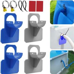 Suporte de fixação de tubulação de piscina, 2 peças para intex acima do solo piscina 30-38mm suporte de montagem de saída de mangueira com braçadeira de gravata de cabo - Image 1
