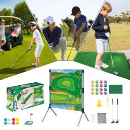 Jogo de quintal de golfe jogo de lascar de golfe bater esteira conjunto acessórios de golfe com bolas t colocando esteira jogo conjunto para bater prática - Image 5