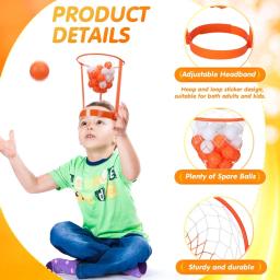 Basquete para crianças e adultos, cabeça de basquete, cesta ajustável, bandana com 20 bolas, atividade ao ar livre, presente divertido - Image 4