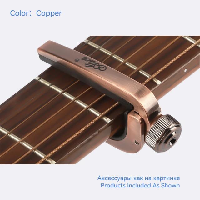 Capotraste Alice A007J para Violão - Liga Metálica Ideal para Baixo e Guitarra Elétrica e Acústica, Acessórios Essenciais