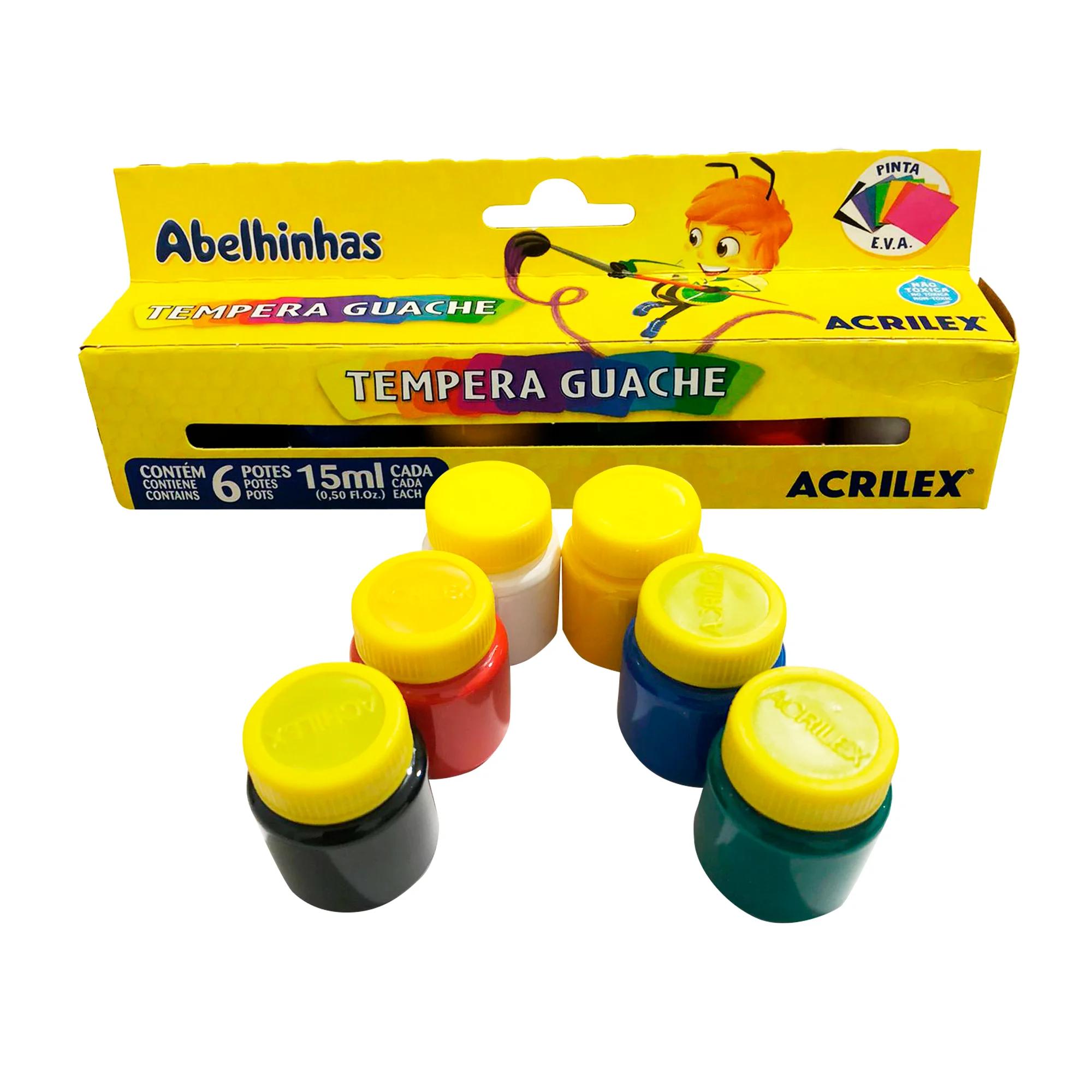 Tinta Guache 15ML Com 6 Cores Acrilex - Image 1