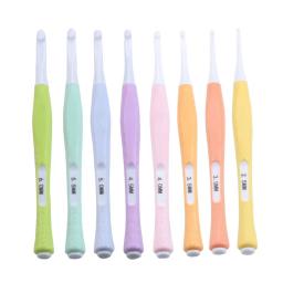 Agulhas de tricô com alça antiderrapante macia, Agulha de crochê, Camisola de tecelagem e costura, Punho plástico, 8Pcs - Image 1