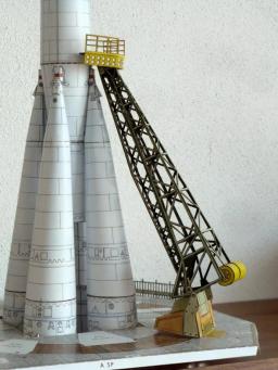 Foguete Soyuz Transportador Russo Com Lançador, Modelo de Papel 3D, Brinquedo Artesanal DIY, 60cm, 1/80 - Image 5