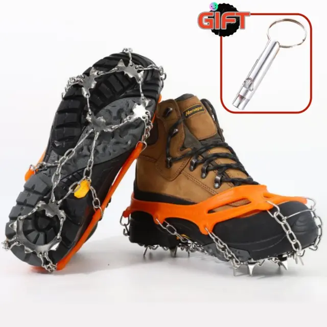 Crampons Antiderrapantes de 10 Dentes para Montanhismo e Caminhadas na Neve - Equipamento Essencial para Escalada e Esqui