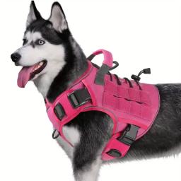Arnês tático para cães ajustável sem puxar com alça para cães grandes – Colete militar reflexivo para Labrador Retriever, Siberiano H - Image 1