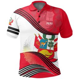 Peruano masculino Esportes Solto Polo, Streetwear Casual Verão, Moda Fitness Jersey, Esportivo de grandes dimensões Camisetas, Lapel - Image 4