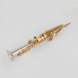 Jupiter-JSS1100SG Saxofone soprano com estojo, bocal, ligadura, palhetas, pescoço, chave de ouro, sax, prata - Image 2