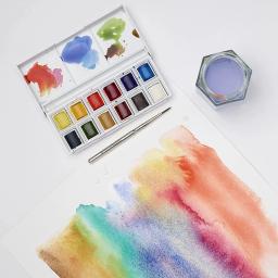 Winsor & Newton Cotman Portátil Viagem 12 Cores Sólida Aquarela Pintura Sketchers Meia Panelas Paleta Escova Aquarela Acuarela - Image 4