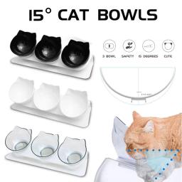 Recipiente antiderrapante elevado com tigelas para animais de estimação, alimentador pequeno, água, tigela do cachorro, 3 stand, triplo, 1 suprimentos, 3 níveis - Image 2