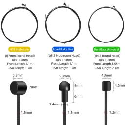 Fio de núcleo de aço inoxidável revestido de ptfe para bicicleta mtb, fio de aço carbono revestido de zinco com tampa, linha de mudança universal, kit diy - Image 2