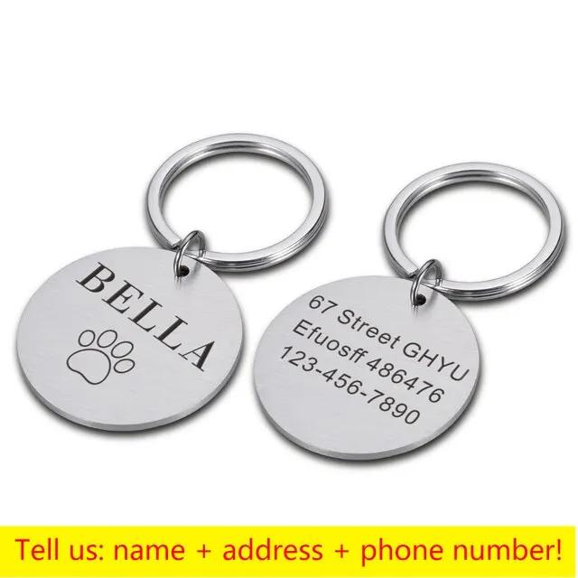 Etiqueta de identificação personalizada para animais de estimação, nome personalizado, anti-perdido, registro gravado, endereço, pingente, medalha, acessório coleira, gato, cachorro - Image 1