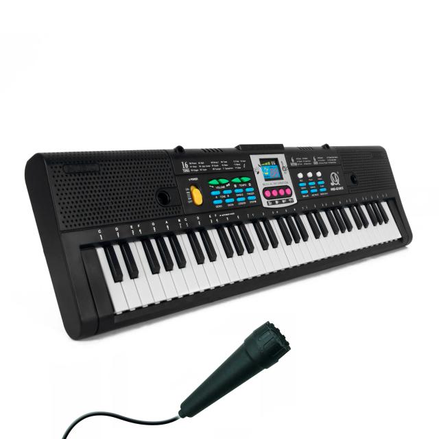 Teclado Eletrônico Musical 61 Teclas para Estudantes com Microfone